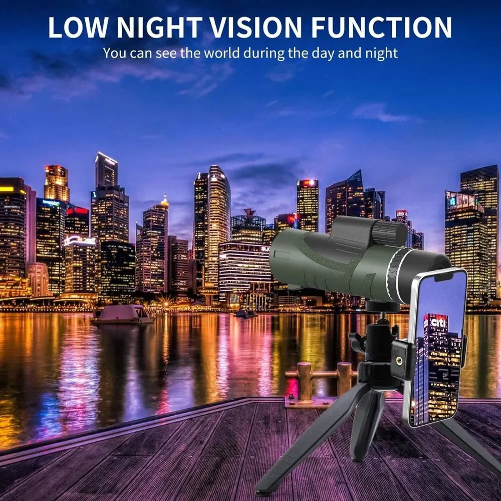 2024 New 80x100 HD High Powered Monocular Telescope with Smartphone Adapter
